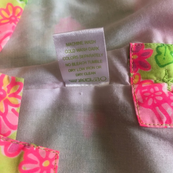 Lilly Pulitzer Shift Girls Dress Pink Green 🌺 7 tiki beach hut Hawaiian print - Picture 10 of 10